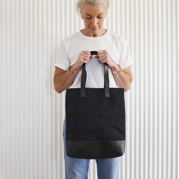 Personalised Canvas And Leather Tote Bag, 3 of 9