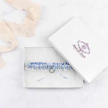 Something Blue Lucky Charm Embroidered Garter, 2 of 9