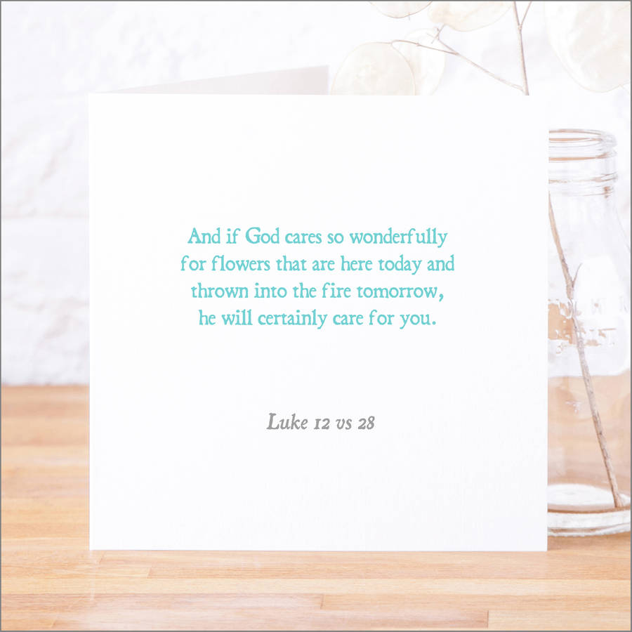 'God Cares For You' Classic Bible Verse Card By Faith Hope & Love ...