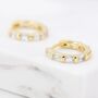 Baguette Cz Huggie Hoop In Sterling Silver, thumbnail 2 of 11