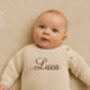 Personalised Ribbed Knitted Baby Jumper, thumbnail 1 of 5