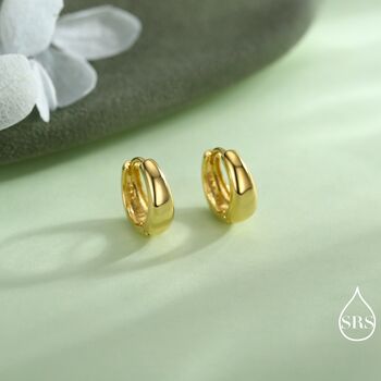 Sterling Silver Mini Chunky Hoop Earrings, 3 of 11