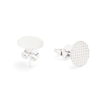 Melanie Sterling Silver Circle Criss Cross Studs, 2 of 2