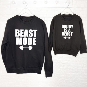 Beast Mode Father And Child Matching Sweatshirts, 2 of 3