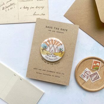 Magnet Save The Date Tipi With Rainbow, 3 of 3