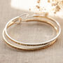 Love You To The Moon And Back Slim Brass Bangle Gift For Her, thumbnail 6 of 12