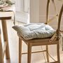 Green And White Striped Seat Pad Cushion, thumbnail 1 of 4