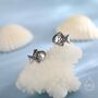 Sterling Silver Japanese Taiyaki Fish Desert Stud Earrings, thumbnail 1 of 12