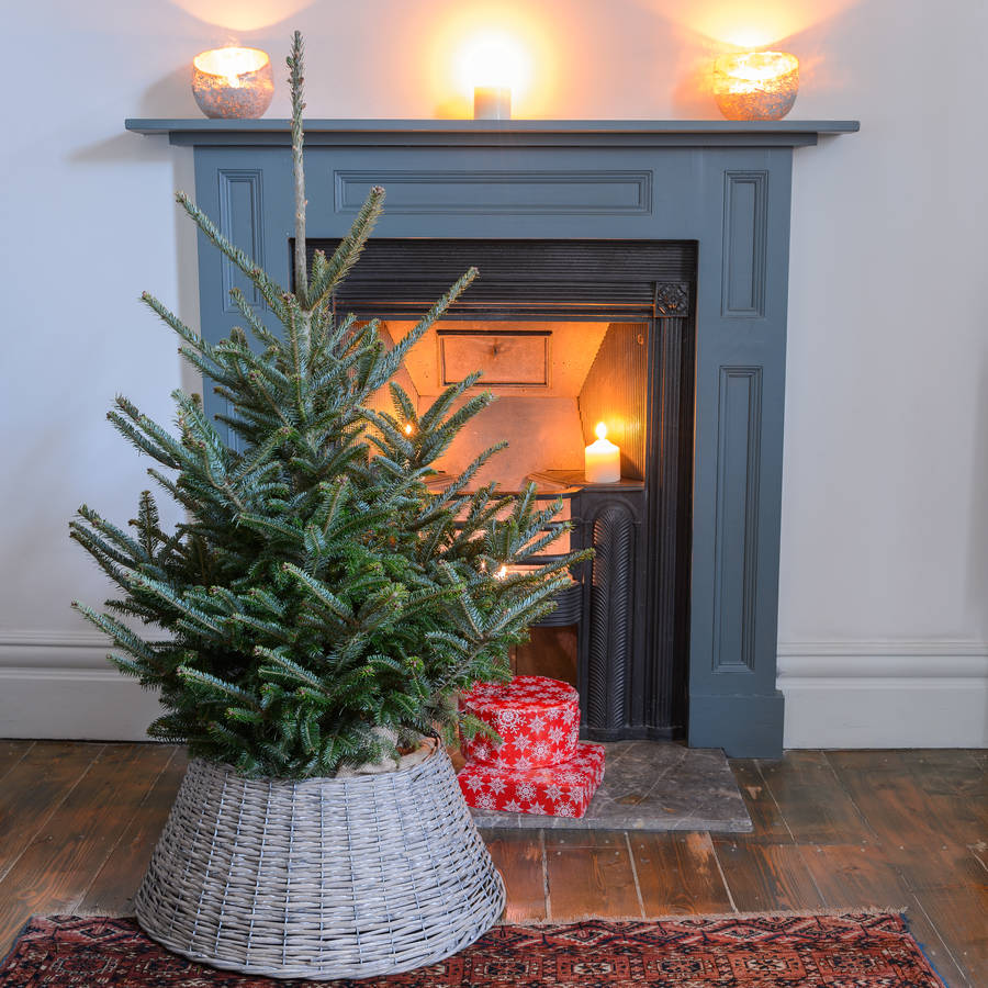 natural rattan christmas tree skirt by the flower studio