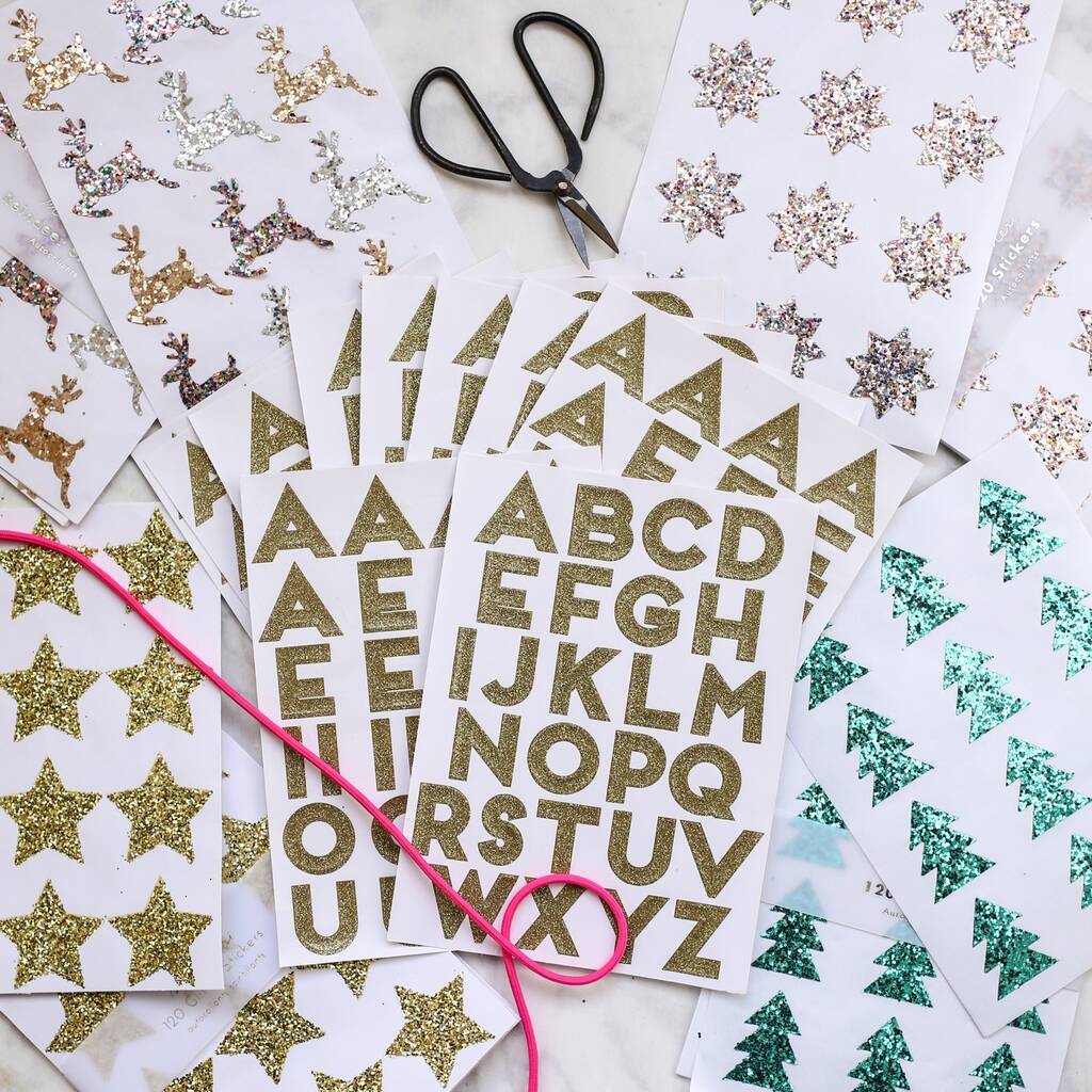 10 Festive Glitter Sticker Sheets By Berylune