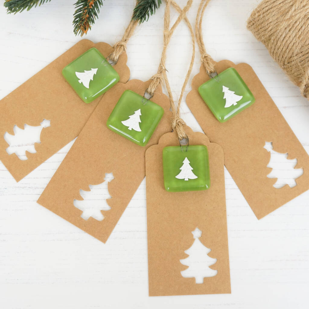 Pack Of Handmade Glass Keepsake Christmas Gift Tags By Jessica Irena Smith Glass