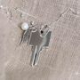 Sterling Silver Key Necklace Large, thumbnail 6 of 7
