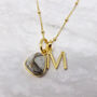 Gold Vermeil Plated Herkimer Diamond Initial Necklace, thumbnail 1 of 8