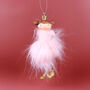 G Decor Set Of Two Pink Fluff Royal Princesses Hand Painted Christmas Ornament, thumbnail 4 of 4