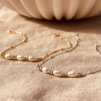 Freshwater Pearl And Satellite Chain Bracelet, 3 of 5