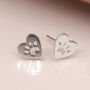 Sterling Silver Paw Print Heart Stud Earrings – 10mm, thumbnail 4 of 7