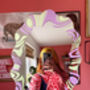 Wavy Mirror Lilac And Pastel Lime, thumbnail 7 of 7