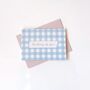 Thinking Of You Baby Blue Gingham Mini Greetings Card, thumbnail 2 of 3