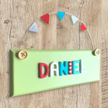 Personalised Wooden Button Door Plaque, 2 of 7
