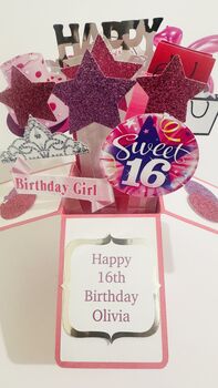 Personalisable Sweet 16 3D Greeting/Gift Card, 8 of 8