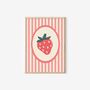 Personalised Strawberry Nursery Print Set – Unframed Girls Wall Art | Strawberry Bedroom Decor, thumbnail 4 of 4