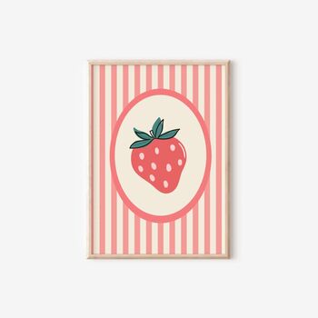 Personalised Strawberry Nursery Print Set – Unframed Girls Wall Art | Strawberry Bedroom Decor, 4 of 4