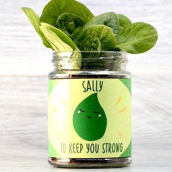 Personalised Strong Spinach Jar Grow Kit, 4 of 5