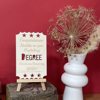 Personalised Degree Wooden Card, 4 of 10