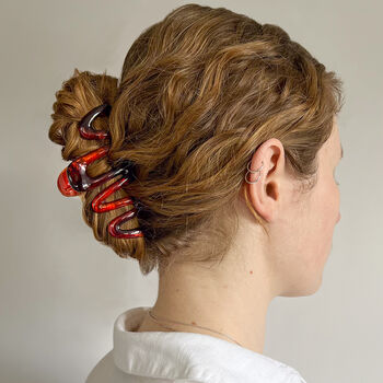 Amber Zigzag Wavy Claw Hair Clip, 2 of 4