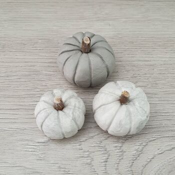 Set Of Three Handmade Mini Clay Pumpkins, 6 of 11