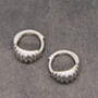 Sterling Silver Croissant Ridge Huggie Hoop Earrings, thumbnail 2 of 9