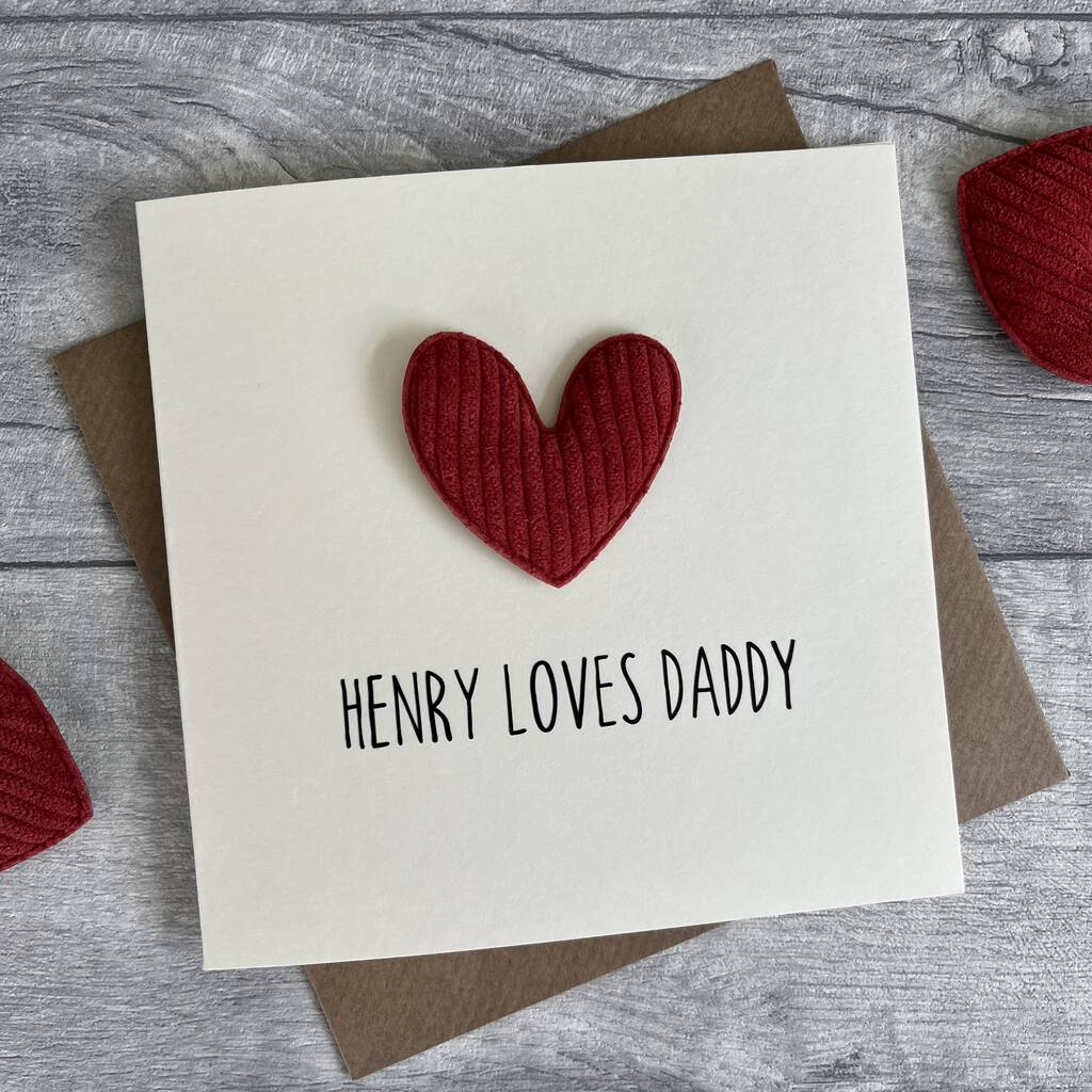 Personalised Child Loves Heart Father's Day Card, 1 of 3