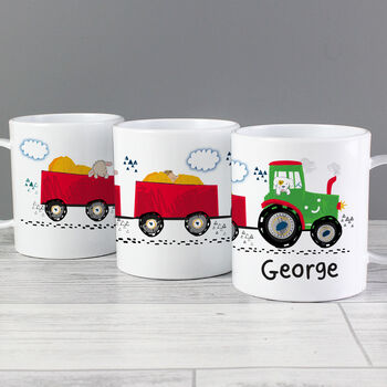 Personalised Tractor Plastic Mug For Kids Gift, 2 of 2