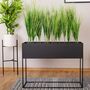 Black Very Long Metal Planter On Stand, thumbnail 1 of 11