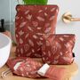 Linen Toiletry Bag With Leaf Design, thumbnail 3 of 6