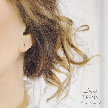 Tiny Salt And Pepper Diamond Stud Earrings, 11 of 12