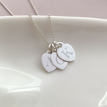 Sterling Silver Personalised Dinky Heart Initial Necklace, 3 of 12