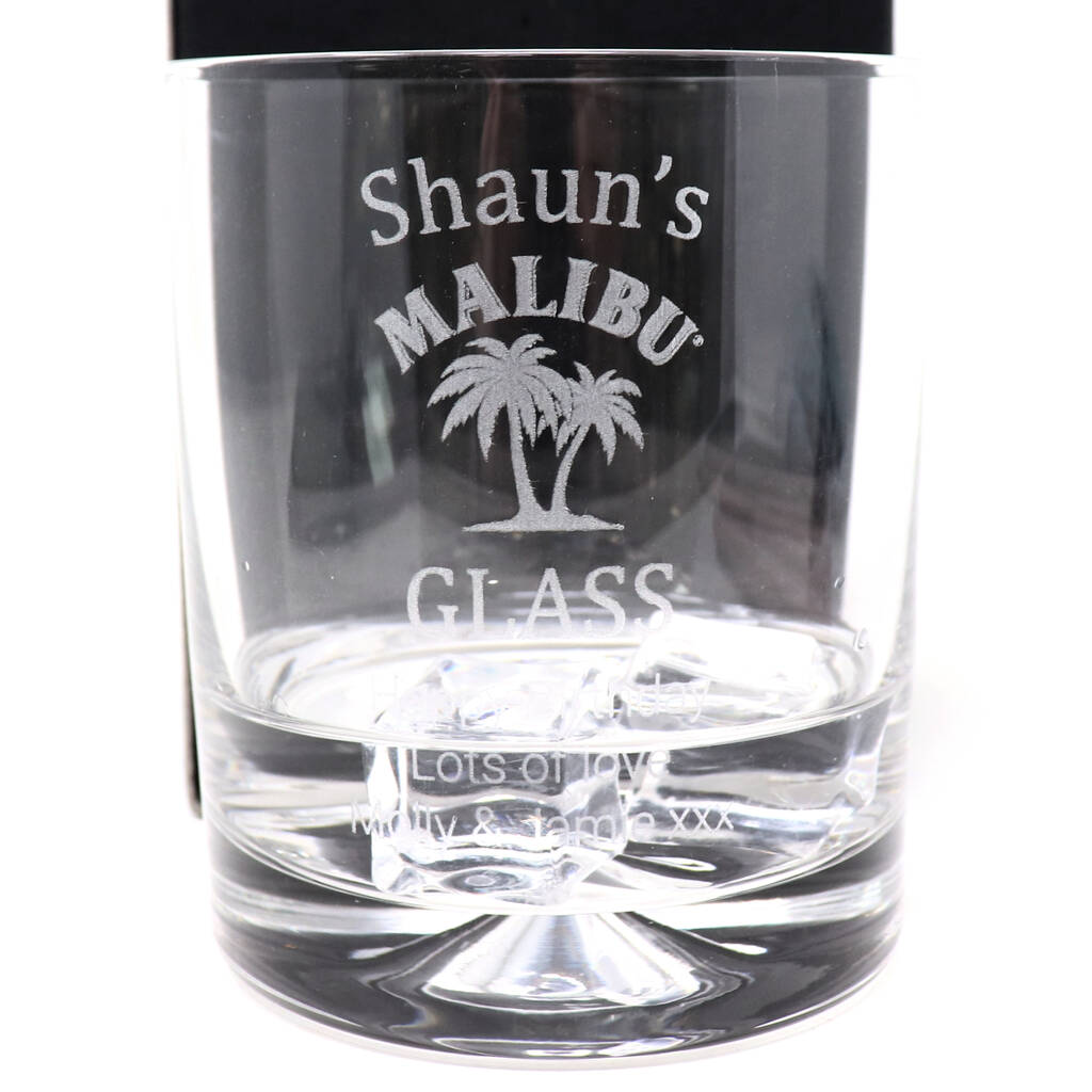 Personalised Malibu Design Tumbler Glass