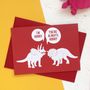 Horny Dinosaurs Rude Valentines Card, thumbnail 2 of 2