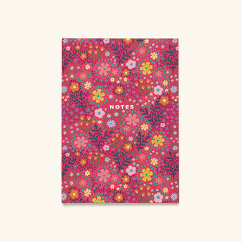 Floral Dark Pink Hardback A5 Notebook, 7 of 11