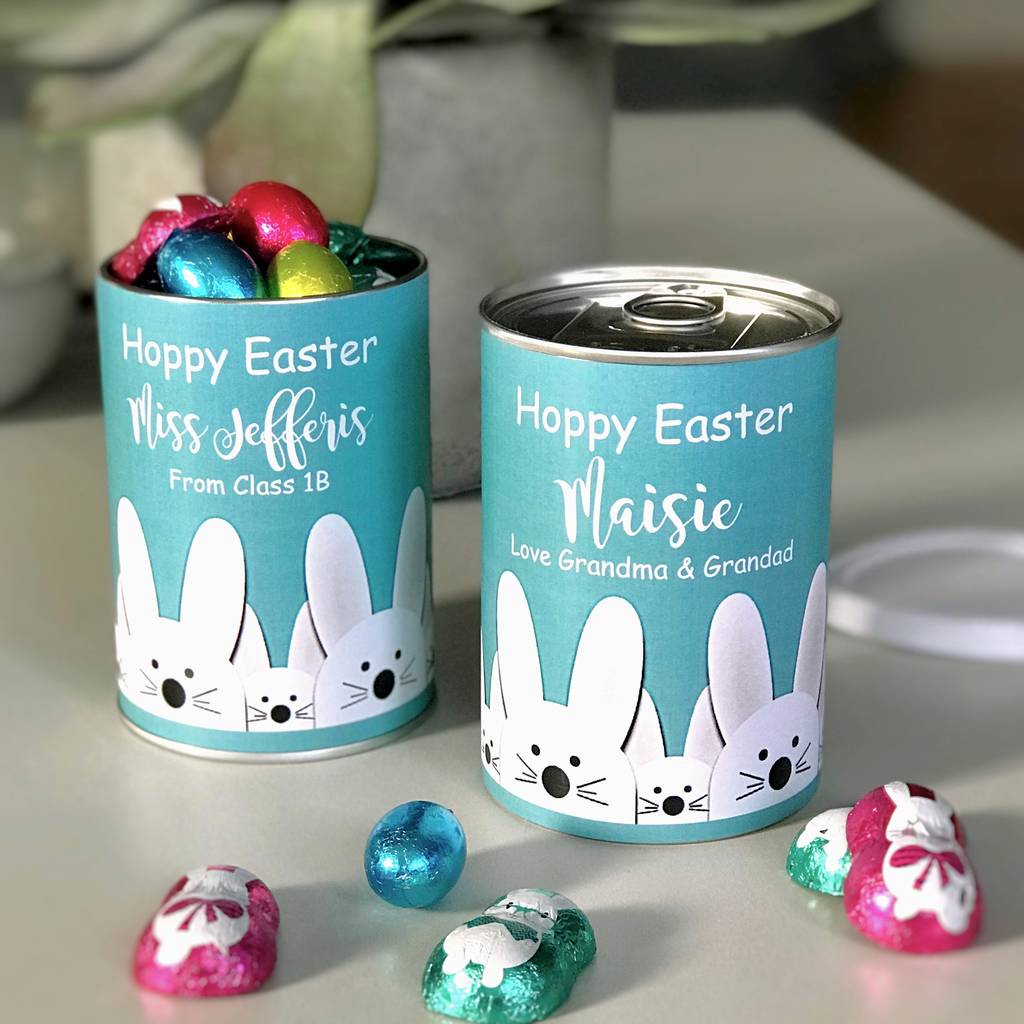 Personalised Easter Peekaboo Gift Tin With Chocolate, 1 of 4