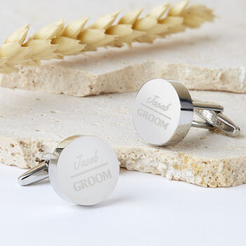 Personalised Grooms Party Wedding Cufflinks, 2 of 11