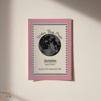 Personalised Moon Phase Wedding Date Print, 8 of 12