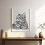 Cat Cuddles A4 Pet Print, thumbnail 1 of 4