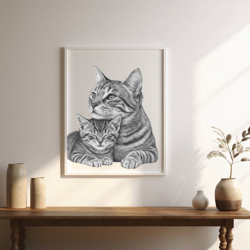 Cat Cuddles A4 Pet Print, 1 of 4