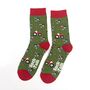 Men's Bamboo Socks Christmas Tractor And Cows, thumbnail 1 of 5