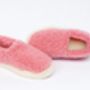 100% Siberian Wool Slippers In Pink, thumbnail 3 of 6