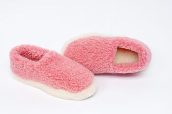 100% Siberian Wool Slippers In Pink, 3 of 6