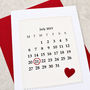 'Calendar' Personalised Date Anniversary Card, thumbnail 4 of 6