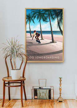 Go Longboarding Travel Poster Art Print, 5 of 8